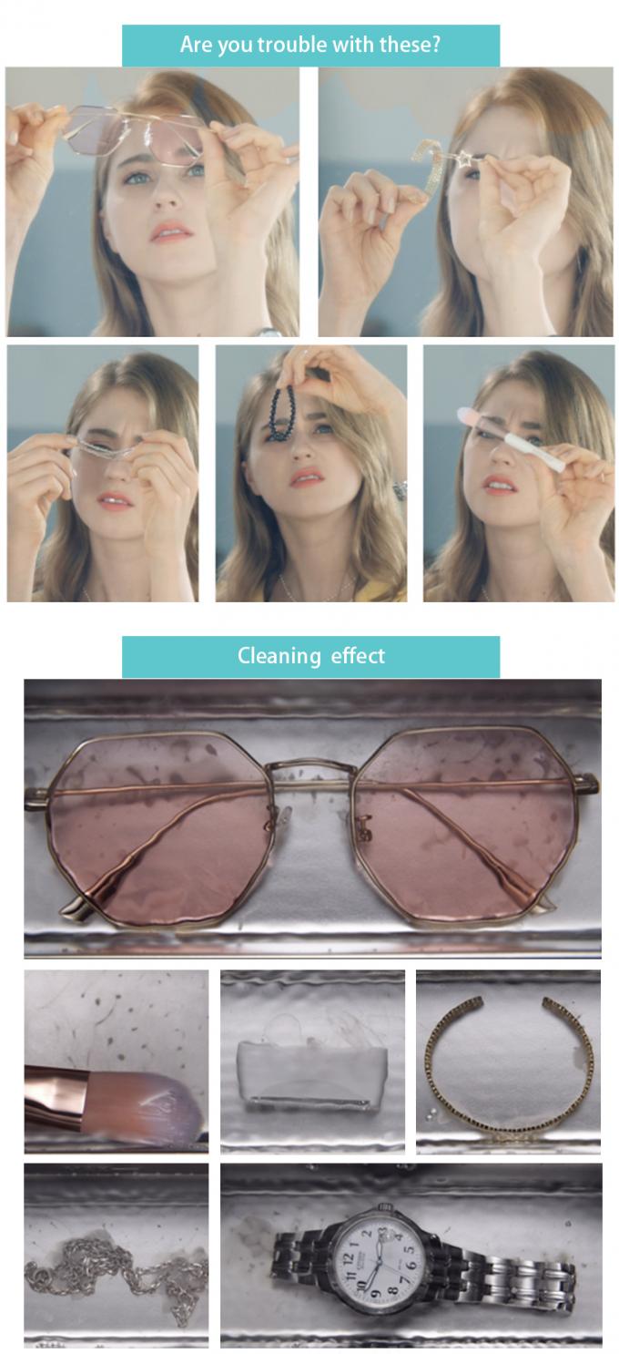 Οικιακό Μίνι υπερηχητικό καθαριστικό κοσμημάτων για γυαλιά Οδοντικό καθαρισμό 2